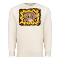 Sandshell Baby Cow Leopard Sunflowers Premium Sweatshirt - CowCowDesign