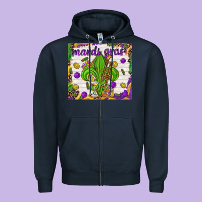 Mardi Gras Fleur De Lis Tumbler Zipper Hoodie Designed By Howdyjamesfarm
