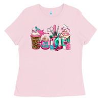 Bubblegum Pink nail hustler coffee cups Ladies Tee - Jasminsmagicworld
