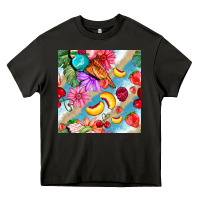 Asphalt flowers ice cream fruit Heavy Core Tee - BundleAndBundleShop