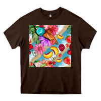 Chocolate Brown flowers ice cream fruit Heavy Core Tee - BundleAndBundleShop