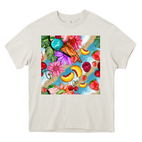 Cream flowers ice cream fruit Heavy Core Tee - BundleAndBundleShop