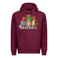 Burgundy Baseball gnomies Premium Hoodie - HowdyJamesFarm