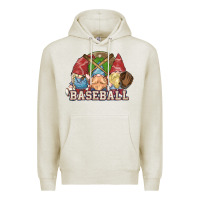 Oatmeal Heather Baseball gnomies Premium Hoodie - HowdyJamesFarm