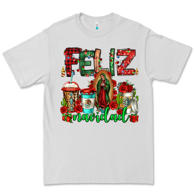 Feliz Navidad Lady Of Guadalupe Christmas Coffee Premium Tee by Jasminsmagicworld | Teevron