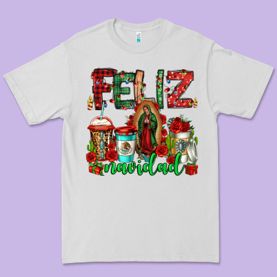 Feliz Navidad Lady Of Guadalupe Christmas Coffee Premium Tee Designed By Jasminsmagicworld