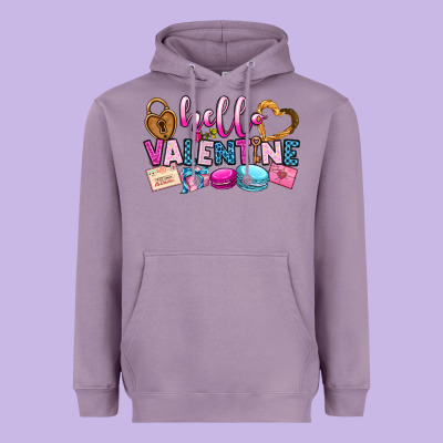 Hello Valentine Heavyweight Hoodie Designed By Oliviacreatesart