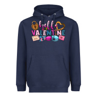 Navy hello valentine Heavyweight Hoodie - OliviaCreatesArt