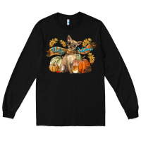 Black Hello Autumn With Chihuahua Dog Long Sleeve Tee - LillyAllenDesigns
