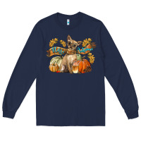 Navy Hello Autumn With Chihuahua Dog Long Sleeve Tee - LillyAllenDesigns