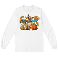 White Hello Autumn With Chihuahua Dog Long Sleeve Tee - LillyAllenDesigns