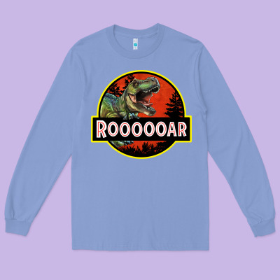 T Rex Roaring Long Sleeve Tee Designed By Ranaportraitstore