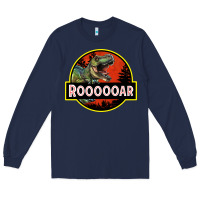 Navy t rex roaring Long Sleeve Tee - RanaPortraitStore