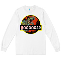 White t rex roaring Long Sleeve Tee - RanaPortraitStore
