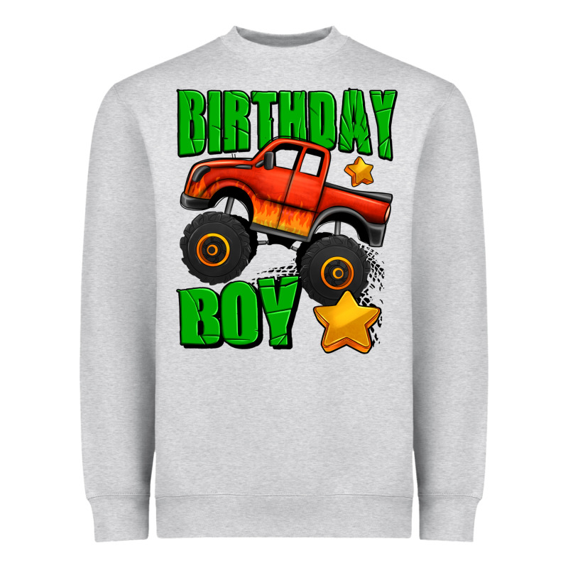 Birthday Boy Monster Truck Heavyweight Sweatshirt by Jasminsmagicworld | Teevron
