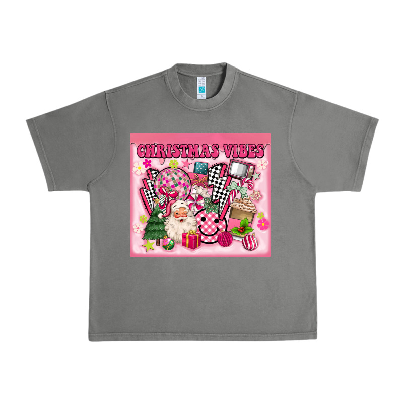 3d Retro Pink Christmas Vibes Urban Heavy Tee by MaliasSmallBusiness | Teevron