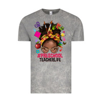 Cloud Rock preschool teacher life afro messy bun Vintage Tee - NancyCooperArtShop