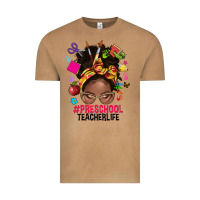 Vintage Camel preschool teacher life afro messy bun Vintage Tee - NancyCooperArtShop