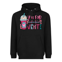 Black v is for valentine venti coffee cup Heavyweight Hoodie - OliviaCreatesArt