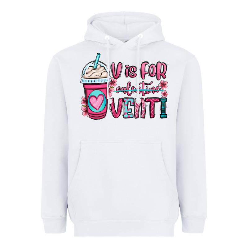 V Is For Valentine Venti Coffee Cup Heavyweight Hoodie by OliviaCreatesArt | Teevron