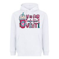 White v is for valentine venti coffee cup Heavyweight Hoodie - OliviaCreatesArt