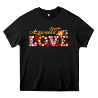 Black all you need is love Heavy Core Tee - AdoDesignShop