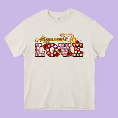 All You Need Is Love Heavy Core Tee Designed By Adodesignshop