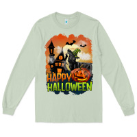 Matcha Happy Halloween With Black Cat Long Sleeve Tee - LillyAllenDesigns