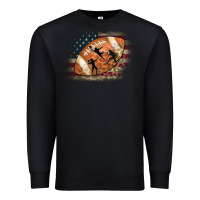 Black American Football Flag Players Premium Sweatshirt - CowCowDesign