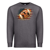 Charcoal Heather American Football Flag Players Premium Sweatshirt - CowCowDesign