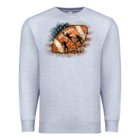 Heather Grey American Football Flag Players Premium Sweatshirt - CowCowDesign