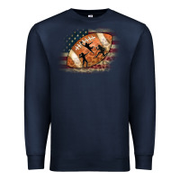 Navy American Football Flag Players Premium Sweatshirt - CowCowDesign