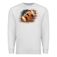 Oatmeal Heather American Football Flag Players Premium Sweatshirt - CowCowDesign