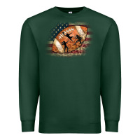 Sports Green American Football Flag Players Premium Sweatshirt - CowCowDesign