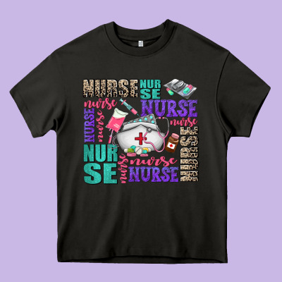 Nurse Nurse Nurse With Nurse Element Heavy Core Tee Designed By Adodesignshop