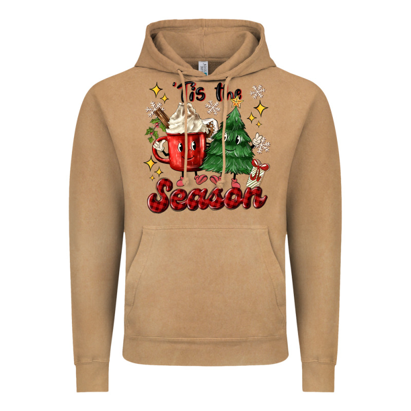 'tis The Season With Christmas Tree And Hot Cocoa Vintage Hoodie by MaliasSmallBusiness | Teevron