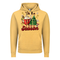 Vintage Mustard 'tis the season with christmas tree and hot cocoa Vintage Hoodie - MaliasSmallBusiness