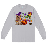 Moon Dust Happy Halloween With Yorkshire Terrier Dog Long Sleeve Tee - LillyAllenDesigns