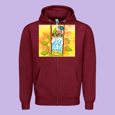 Life Is Short Make It Sweet Zipper Hoodie Designed By Tumblerdesignbyshophia