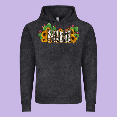 Cactus Cowhide Sunflower Mama And Mini Set Vintage Hoodie Designed By Jasminsmagicworld