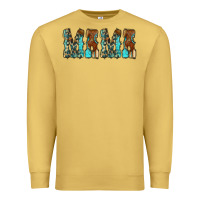 Antique Gold Mama Turquoise Tooled Premium Sweatshirt - CowCowDesign