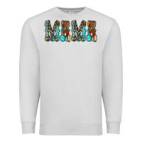 Dove Grey Mama Turquoise Tooled Premium Sweatshirt - CowCowDesign