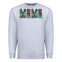 Heather Grey Mama Turquoise Tooled Premium Sweatshirt - CowCowDesign