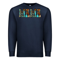 Navy Mama Turquoise Tooled Premium Sweatshirt - CowCowDesign