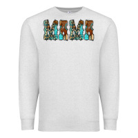 Oatmeal Heather Mama Turquoise Tooled Premium Sweatshirt - CowCowDesign