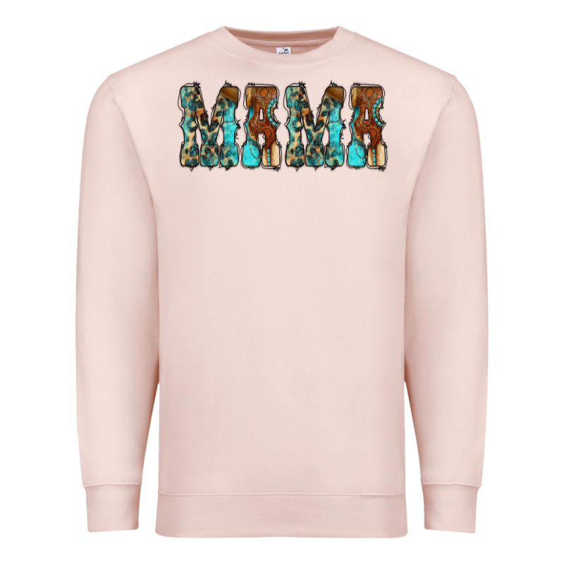 Mama Turquoise Tooled Premium Sweatshirt by CowCowDesign | Teevron