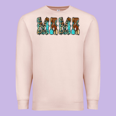 Mama Turquoise Tooled Premium Sweatshirt Designed By Cowcowdesign