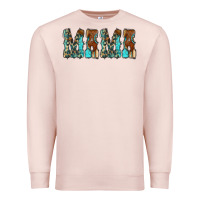 Pale Pink Mama Turquoise Tooled Premium Sweatshirt - CowCowDesign