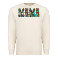 Sandshell Mama Turquoise Tooled Premium Sweatshirt - CowCowDesign