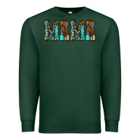 Sports Green Mama Turquoise Tooled Premium Sweatshirt - CowCowDesign